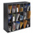 Wood Mail Sorter With Adjustable Dividers, Stackable, 18 Compartments, 33.75 X 12 X 32.75, Black