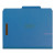 Recycled Pressboard Classification Folders, 2" Expansion, 2 Dividers, 6 Fasteners, Letter Size, Dark Blue, 10/box