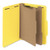 Recycled Pressboard Classification Folders, 2" Expansion, 2 Dividers, 6 Fasteners, Letter Size, Yellow Exterior, 10/box