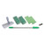 Speedclean Window Cleaning Kit, Aluminum, 72" Extension Pole, 8" Pad Holder, Silver/green