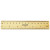 Flat Wood Ruler, Standard/metric, 6" Long