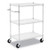 Three-shelf Wire Cart With Liners, Metal, 3 Shelves, 600 Lb Capacity, 34.5" X 18" X 40", Silver