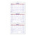 Move-a-page Three-month Wall Calendar, 12 X 27, White/red/blue Sheets, 15-month (dec To Feb): 2023 To 2025