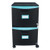 Two-drawer Mobile Filing Cabinet, 2 Legal/letter-size File Drawers, Black/teal, 14.75" X 18.25" X 26"