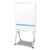 Mobile Partition Board, 38.3" X 70.8", White Surface, Light Gray Aluminum Frame