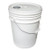 Utility Bucket With Lid, 5 Gal, Polyethylene, White, 11.25" Dia