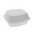 Foam Hinged Lid Container, Single Tab Lock, 6.38 X 6.38 X 3, White, 500/carton