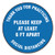Slip-gard Floor Signs, 12" Circle, "thank You For Practicing Social Distancing Please Keep At Least 6 Ft Apart", Blue, 25/pk