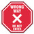 Slip-gard Social Distance Floor Signs, 17 X 17, "wrong Way Do Not Enter", Red, 25/pack