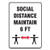 Social Distance Signs, Wall, 7 X 10, "social Distance Maintain 6 Ft", 2 Humans/arrows, White, 10/pack