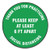 Slip-gard Floor Signs, 17" Circle, "thank You For Practicing Social Distancing Please Keep At Least 6 Ft Apart", Green, 25/pk