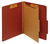 PFXPU41RED Classification Folders, Standard, 1 Divider, Bonded Fasteners, 2/5 Cut Tab, Red, Letter,  100 EA/CT