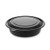 Earthchoice Mealmaster Container With Lid, 32 Oz, 8" Diameter X 2.12" H, Black/clear, Plastic, 250/carton