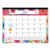 Mahalo Academic Desk Pad, Floral Artwork, 22 X 17, Black Binding, Clear Corners, 12-month (july To June): 2023 To 2024