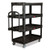 Heavy-duty Ergo Utility Cart, Plastic, 4 Shelves, 700 Lb Capacity, 24.35" X 54.1" X 62.4", Black