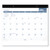 Easy-to-read Monthly Desk Pad, 22 X 17, White/blue Sheets, Black Binding, Clear Corners, 12-month (jan To Dec): 2024