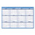 Horizontal Reversible/erasable Wall Planner, 48 X 32, White/blue Sheets, 12-month (jan To Dec): 2024