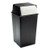 Reflections  Push Top Square Receptacle, 36 Gal, Steel, Black/chrome