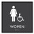 Ada Sign, Women Accessible, Plastic, 8 X8, Clear/white