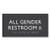 Ada Sign, All Gender Restroom Accessible, Plastic, 4 X 4, Clear/white