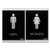 Century Series Office Sign, Men; Women, 6 X 9, Black/silver