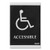 Century Series Office Sign, Accessible, 6 X 9, Black/silver