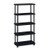 Rough N Ready Open Storage System, Five-shelf, Blow-molded Hdpe, 36w X 18d X 74h, Black