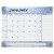 Slate Blue Desk Pad, 22 X 17, Blue Sheets, Clear Corners, 12-month (jan To Dec): 2024