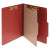 Pressboard Classification Folders, 2" Expansion, 1 Divider, 4 Fasteners, Letter Size, Earth Red Exterior, 10/box