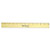 Flat Wood Ruler With Two Double Brass Edges, Standard/metric, 12", Clear Lacquer Finish