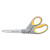Titanium Bonded Scissors, 8" Long, 3.5" Cut Length, Crane-style Gray/yellow Handle