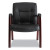 Alera Madaris Series Bonded Leather Guest Chair With Wood Trim Legs, 25.39" X 25.98" X 35.62", Black Seat/back, Mahogany Base