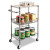 Three-tier Wire Cart With Basket, Metal, 2 Shelves, 1 Bin, 500 Lb Capacity, 28" X 16" X 39", Black Anthracite