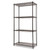 Nsf Certified Industrial Four-shelf Wire Shelving Kit, 36w X 18d X 72h, Black