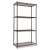 Nsf Certified Industrial Four-shelf Wire Shelving Kit, 36w X 18d X 72h, Black