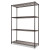 Nsf Certified Industrial Four-shelf Wire Shelving Kit, 48w X 18d X 72h, Black