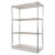 Nsf Certified Industrial Four-shelf Wire Shelving Kit, 48w X 24d X 72h, Silver