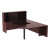 Alera Valencia Series D-top Desk, 71" X 35.5" X 29.63", Mahogany