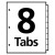 Insertable Style Edge Tab Plastic Dividers, 8-tab, 11 X 8.5, Translucent, 1 Set