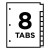 Insertable Big Tab Plastic 1-pocket Dividers, 8-tab, 11.13 X 9.25, Assorted, 1 Set