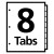 Insertable Big Tab Plastic 2-pocket Dividers, 8-tab, 11.13 X 9.25, Assorted, 1 Set