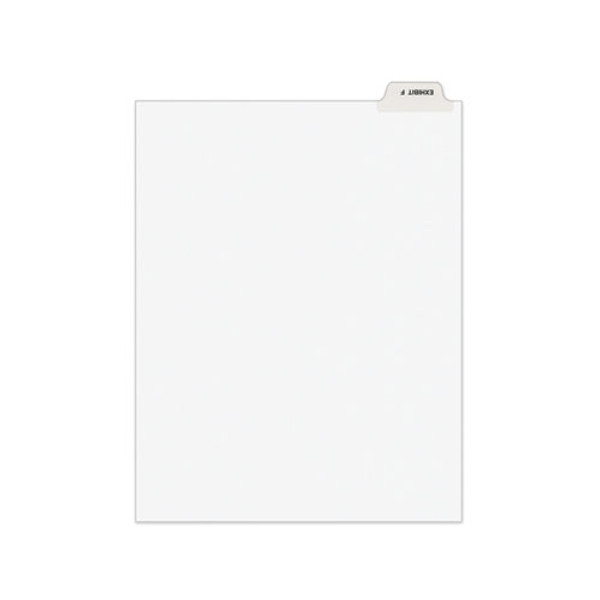 Avery-style Preprinted Legal Bottom Tab Divider, 26-tab, Exhibit F, 11 X 8.5, White, 25/pk