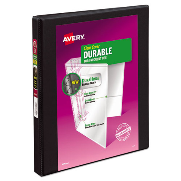 Durable View Binder With Durahinge And Slant Rings, 3 Rings, 0.5" Capacity, 11 X 8.5, Black