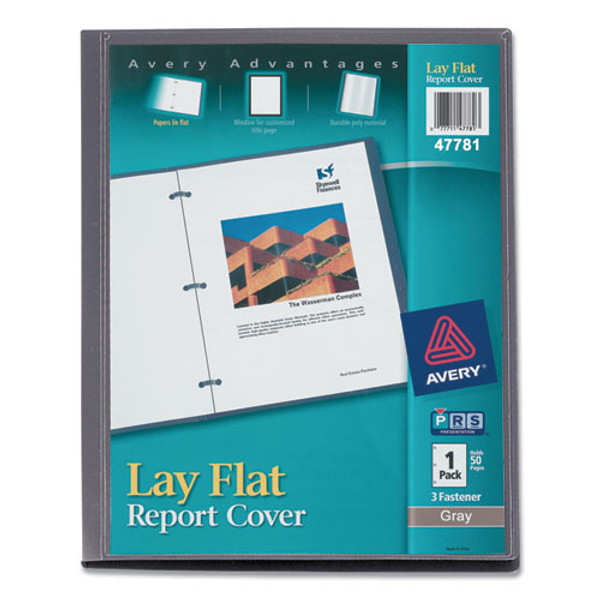 Lay Flat View Report Cover, Flexible Fastener, 0.5" Capacity, 8.5 X 11, Clear/gray Lay Flat View Report Cover, Flexible Fastener, 0.5" Capacity, 8.5 X 11, Clear/gray