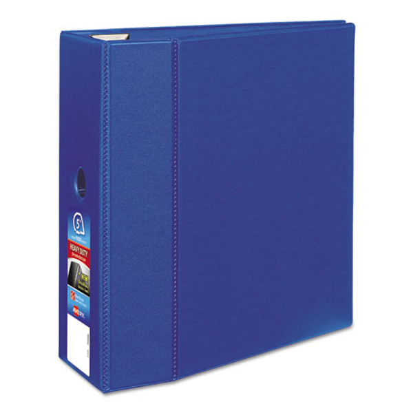 Heavy-duty Non-view Binder With Durahinge, Locking One Touch Ezd Rings And Thumb Notch, 3 Rings, 5" Capacity, 11 X 8.5, Blue