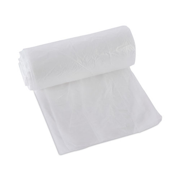 High-density Can Liners, 10 Gal, 6 Microns, 24" X 23", Natural, 50 Bags/roll, 20 Rolls/carton