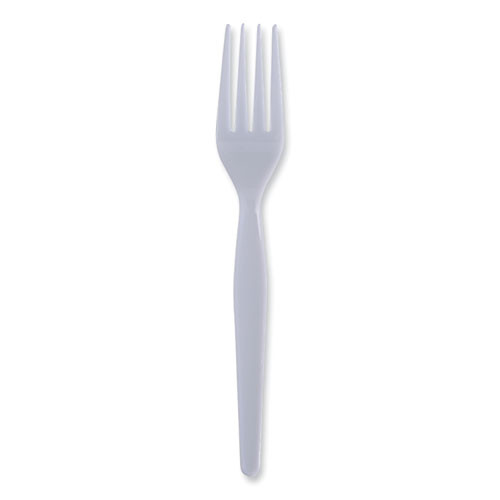 Heavyweight Polystyrene Cutlery, Fork, Plastic, White, 1,000/carton