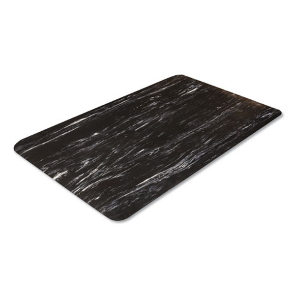 Cushion-step Surface Mat, 36 X 60, Marbleized Rubber, Black