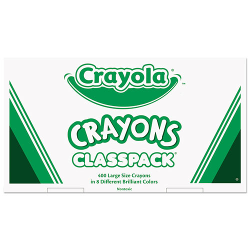 Classpack Large Size Crayons, 50 Each Of 8 Colors, 400/box