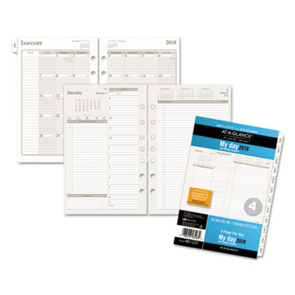 DRN481225 Two-Pages-Per-Day Planning Pages, 5 1/2 x 8 1/2, 2019